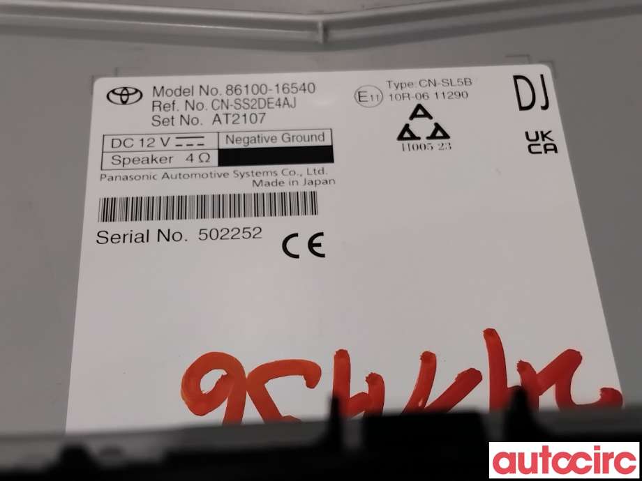 Bilstereo navigasjon til Toyota Corolla 2019-->>  (TOYOTA|8610016540|CN-SS2DE4AJ|86100-16540)