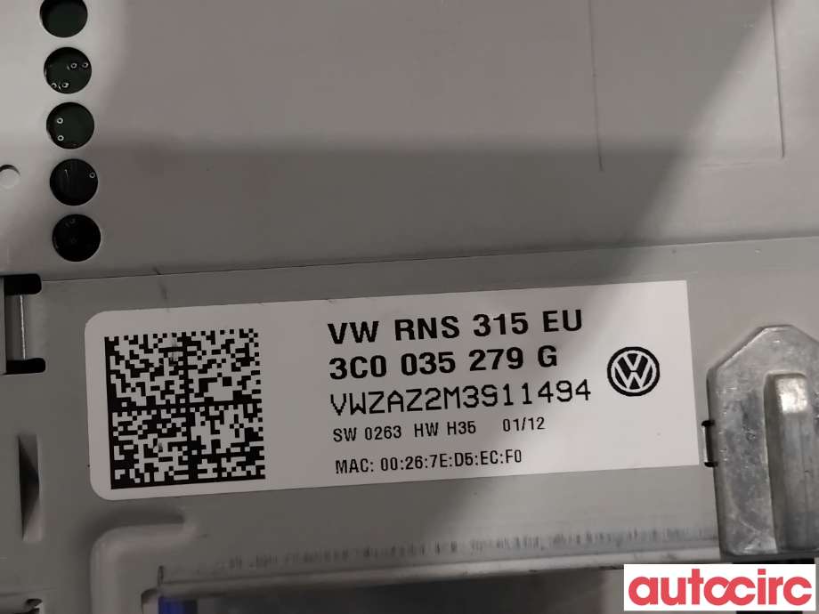 Bilstereo navigasjon til VW Passat 2011-2015 (B7) (B7) (VOLKSWAGEN|3C0035279GX|RNS315|3C0035279G)
