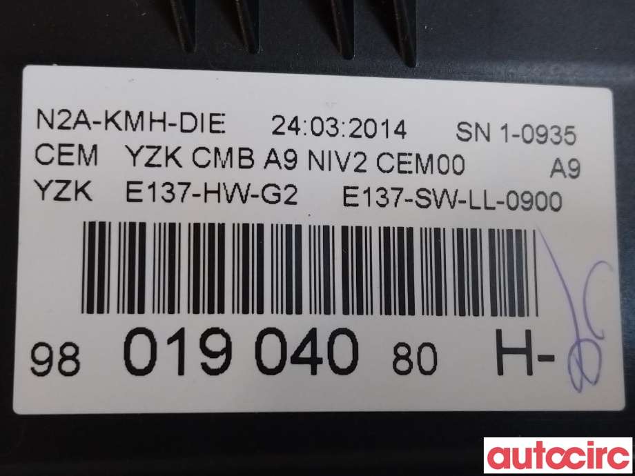 Instrumentpanel til Peugeot 208 2012-2019 (Type I)  (PEUGEOT|9813869080|9805400480|9801904080)