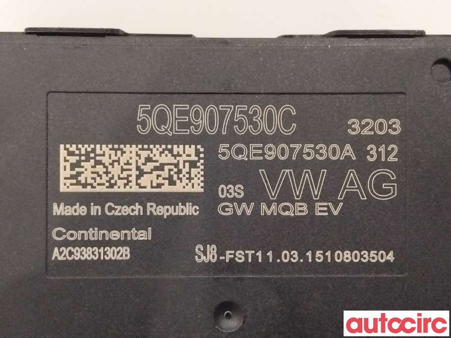 Styreenhet diverse til Audi A3 2012-2016 (Type III, Fase 1)  (AUDI|5QE907530C|)