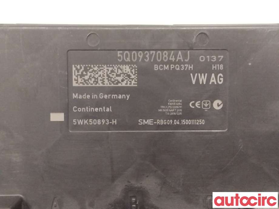 Styreenhet comfort (BCM) til Audi A3 2012-2016 (Type III, Fase 1)  (AUDI|5Q0937084AJ|)