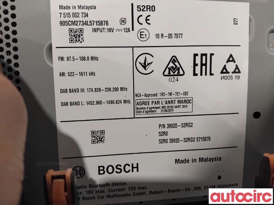 Bilstereo navigasjon til Suzuki Swift 2017-->>  (SUZUKI|39920-52RG2-CN5|7515002734|39920-52RG2)
