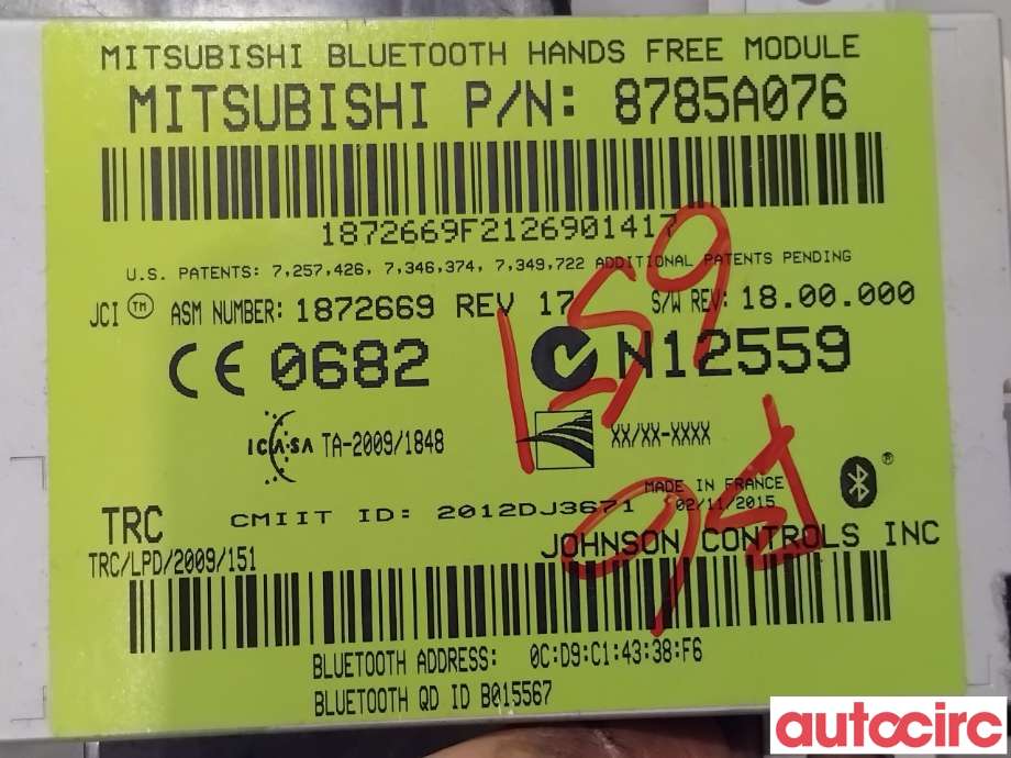 Dashbord telefon til Mitsubishi ASX 2010-2019  (MITSUBISHI|8785A076|)