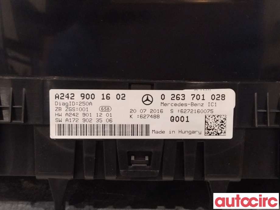 Instrumentpanel til Mercedes B-Klasse 2011-2018 (W246) (W246) (MERCEDES|A2429001602|)