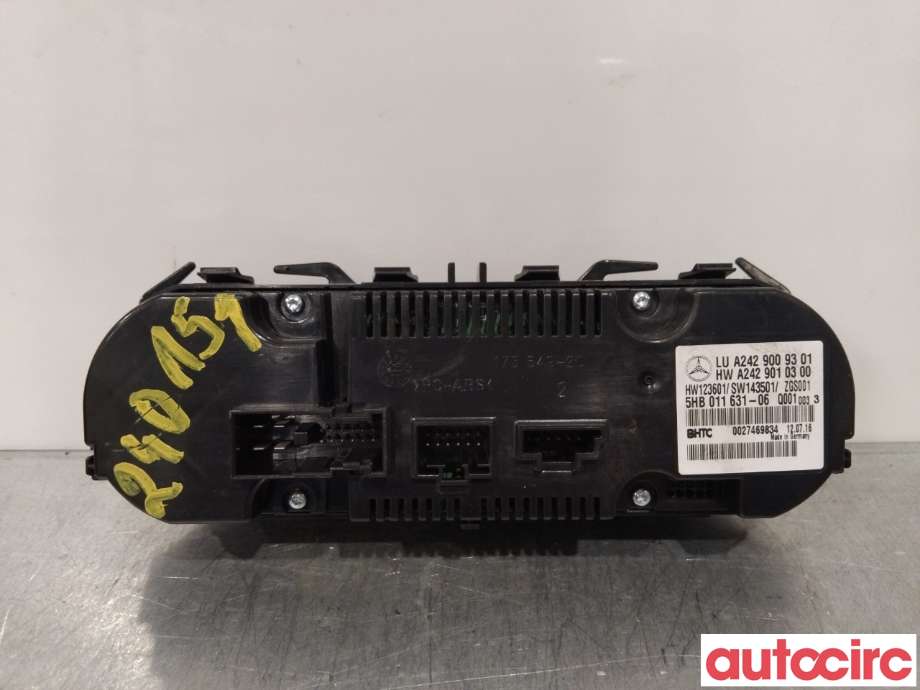 Varmeapparat betjening til Mercedes B-Klasse 2011-2018 (W246) (W246) (MERCEDES|A2429009301|)