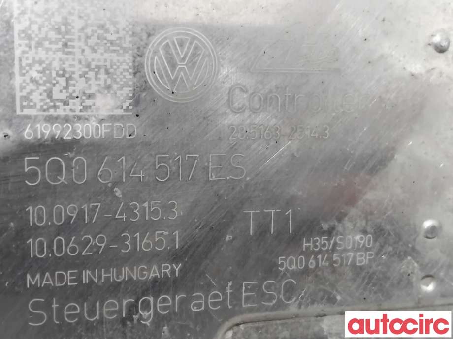 ABS sentral til Škoda Octavia 2017-2020 (Type III, Fase 2)  (SKODA|5Q0614517ES|100917-43153)