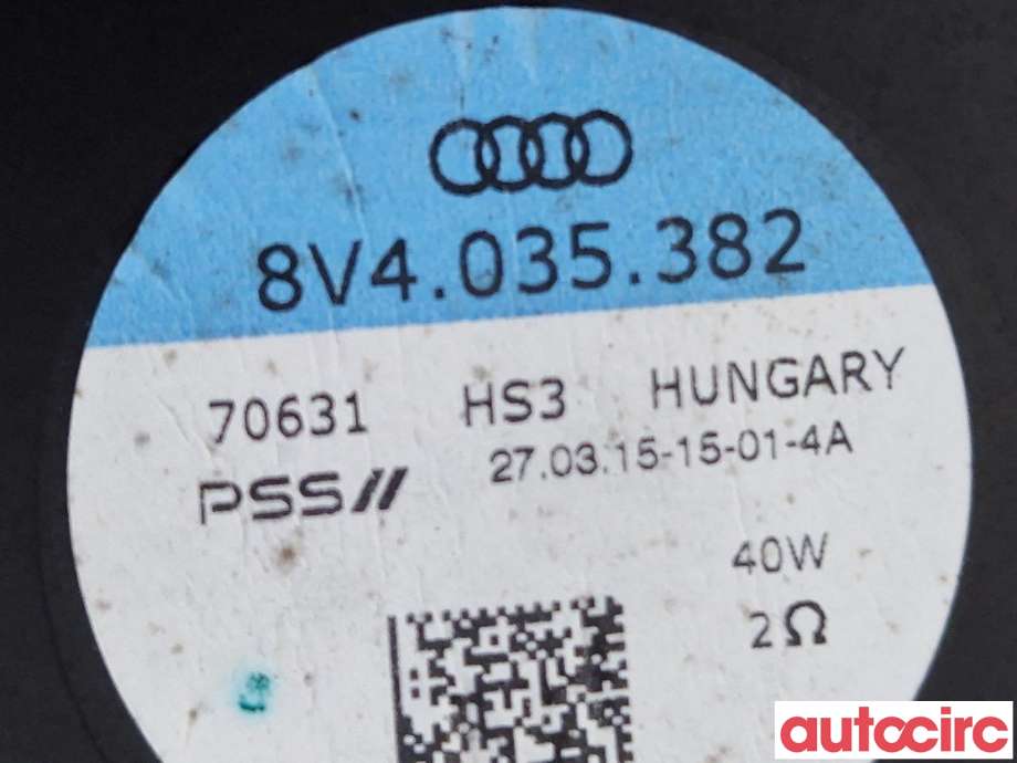 Bilstereo høyttaler til Audi A3 2012-2016 (Type III, Fase 1)  (AUDI|8V4035382|)