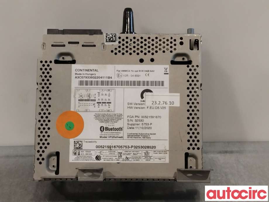 Bilstereo diverse til Fiat Tipo, 2017-->>  (FIAT|52228540)