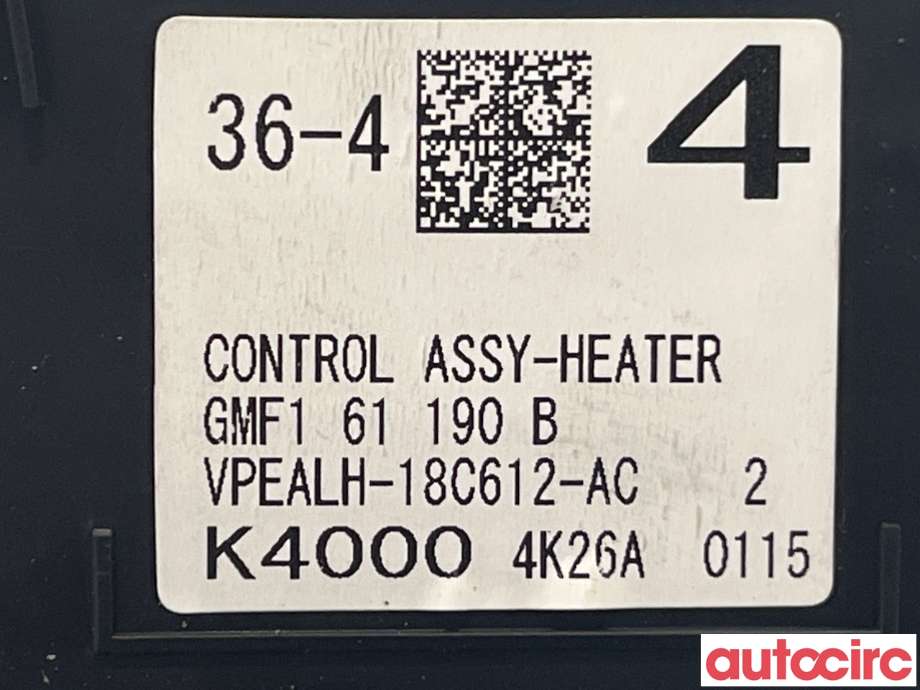 Varmeapparat betjening til Mazda 6 2015-2018 (Type III, Fase 2)  (MAZDA|GMF1-61-190C)