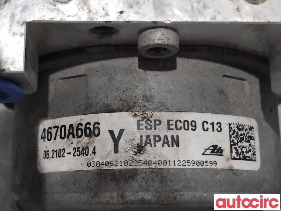 ABS sentral til Mitsubishi Outlander 2012-2015 (Type III, Fase 1)  (MITSUBISHI|4670A667|062109-66953|4670A666)