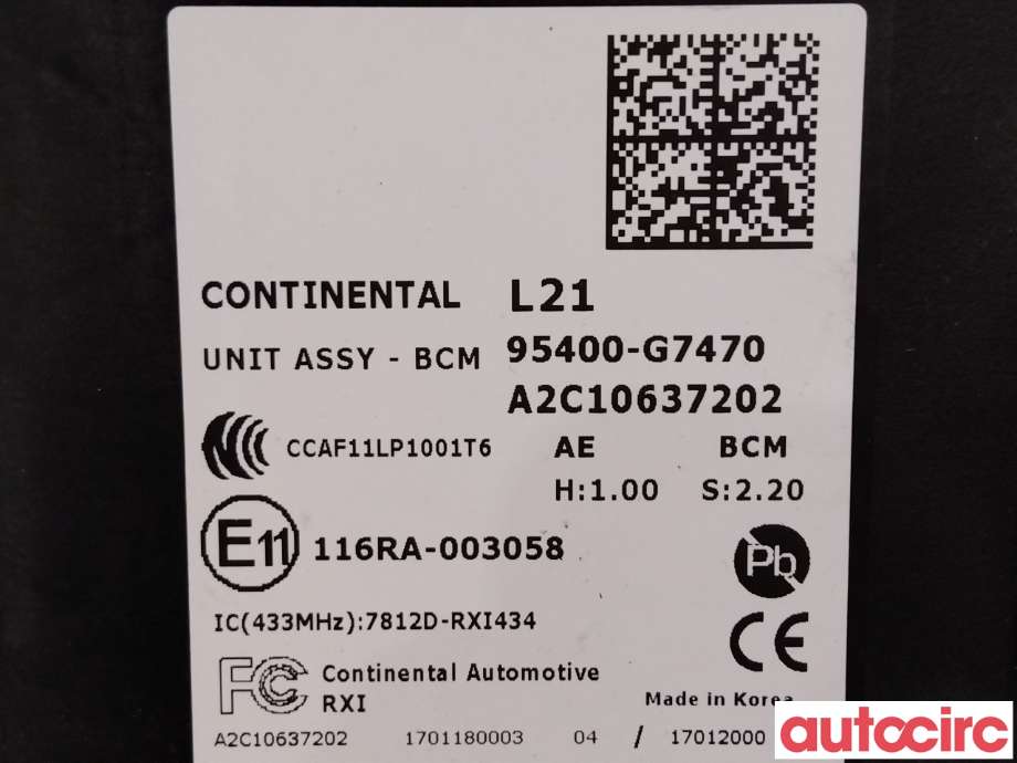 Styreenhet diverse til Hyundai Ioniq Electric 2016-2019 (Fase 1)  (HYUNDAI|95400G7470|)