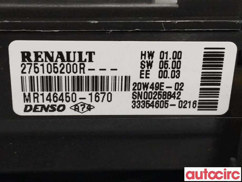 Varmeapparat betjening til Nissan NV400 2012-->>  (NISSAN|2751100Q2E|275105200R)