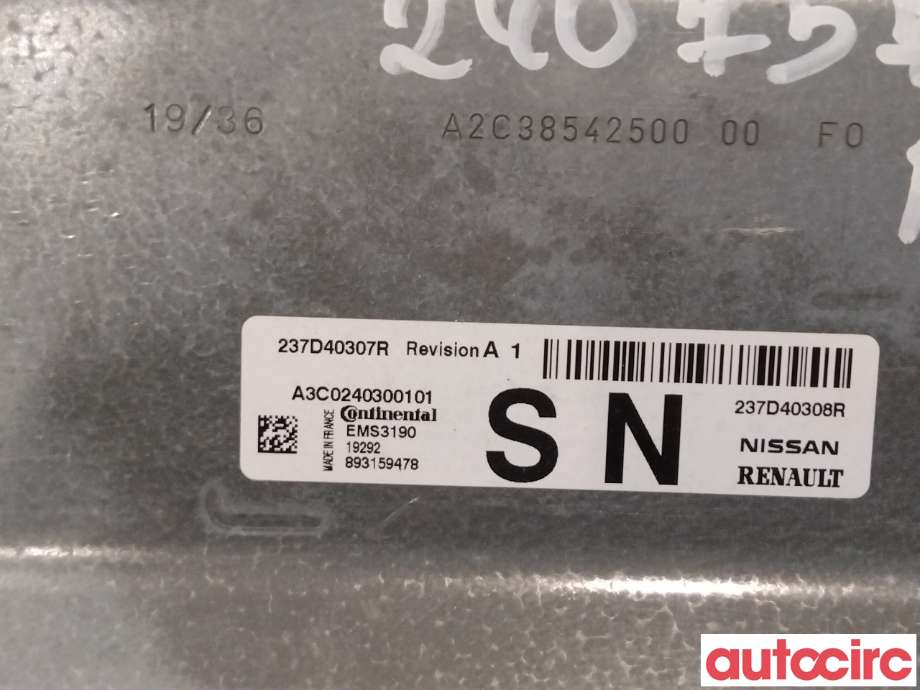 Styreenhet diverse til Renault Zoe 2013-2019 (Fase 1)  (RENAULT|237D40400R|)