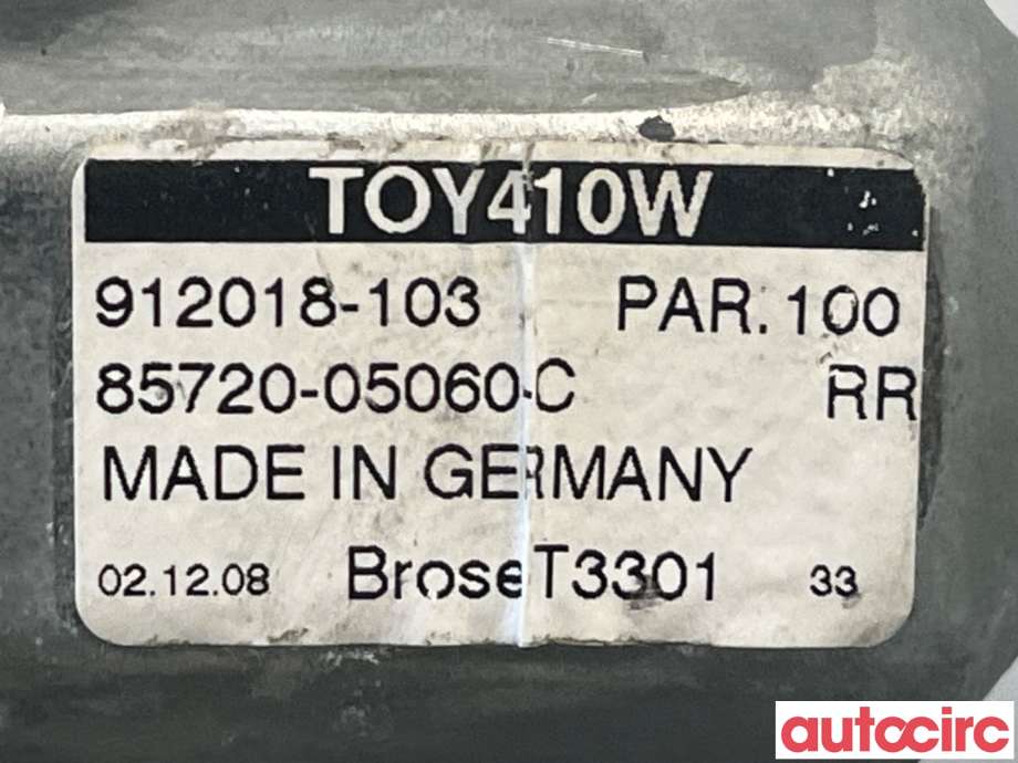 Ruteheis venstre bak til Toyota Avensis 2009-2015 (Type III, Fase 1)  (TOYOTA|6984005130|912018-103|85720-05060)
