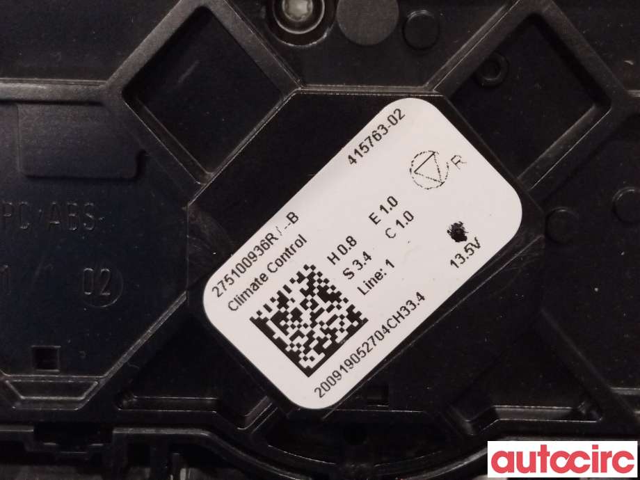 Varmeapparat betjening til Renault Zoe 2013-2019 (Fase 1) (RENAULT|275100936R|)