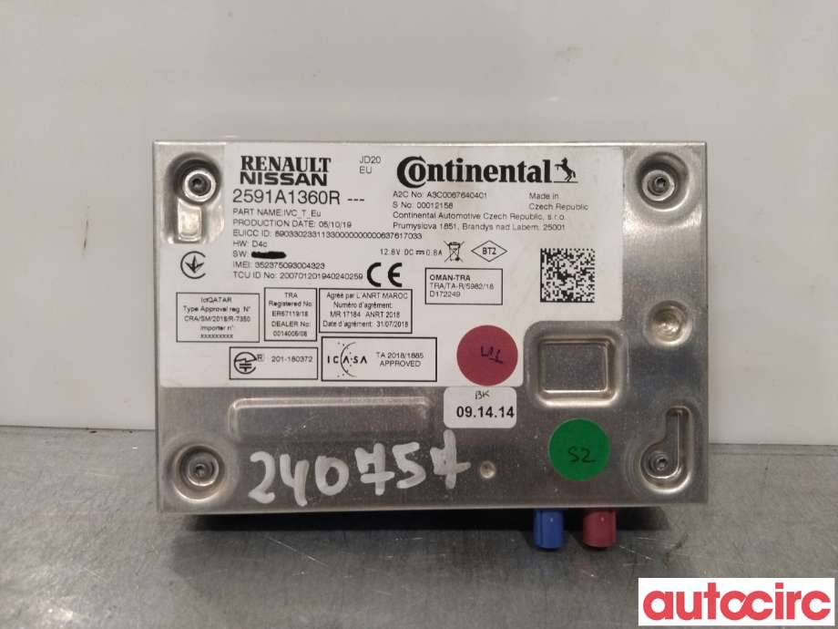 Bilstereo diverse til Renault Zoe 2013-2019 (Fase 1) (RENAULT|2591A8190R|2591A1360R|)