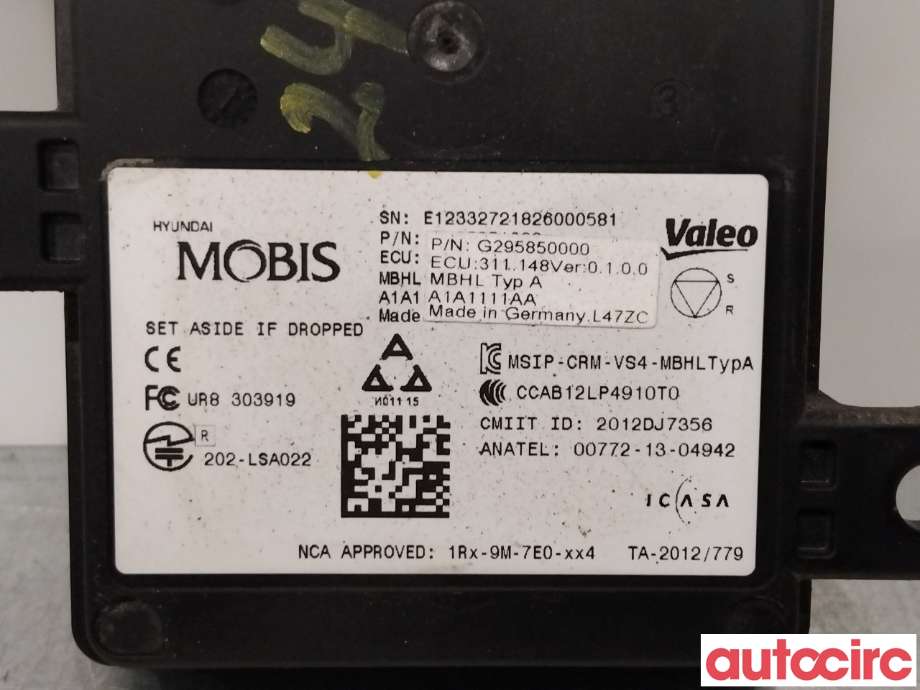 Sensor radar til Hyundai Ioniq Electric 2019-->> (Fase 2)  (HYUNDAI|95811G2000||G295850000)
