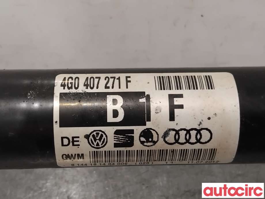 Drivaksel høyre foran til Audi A8 2010-2013 (Type III, Fase 1)  (AUDI|4G0407271F|B1F)