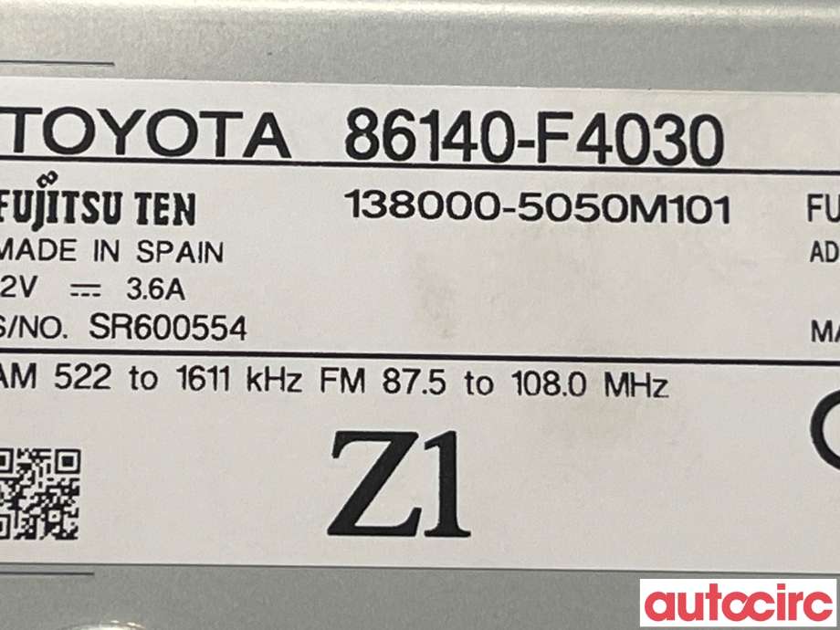 Multimedia display (MCU - Media Controller Unit) til Toyota C-HR 2016-->>  (TOYOTA|86140F4030)