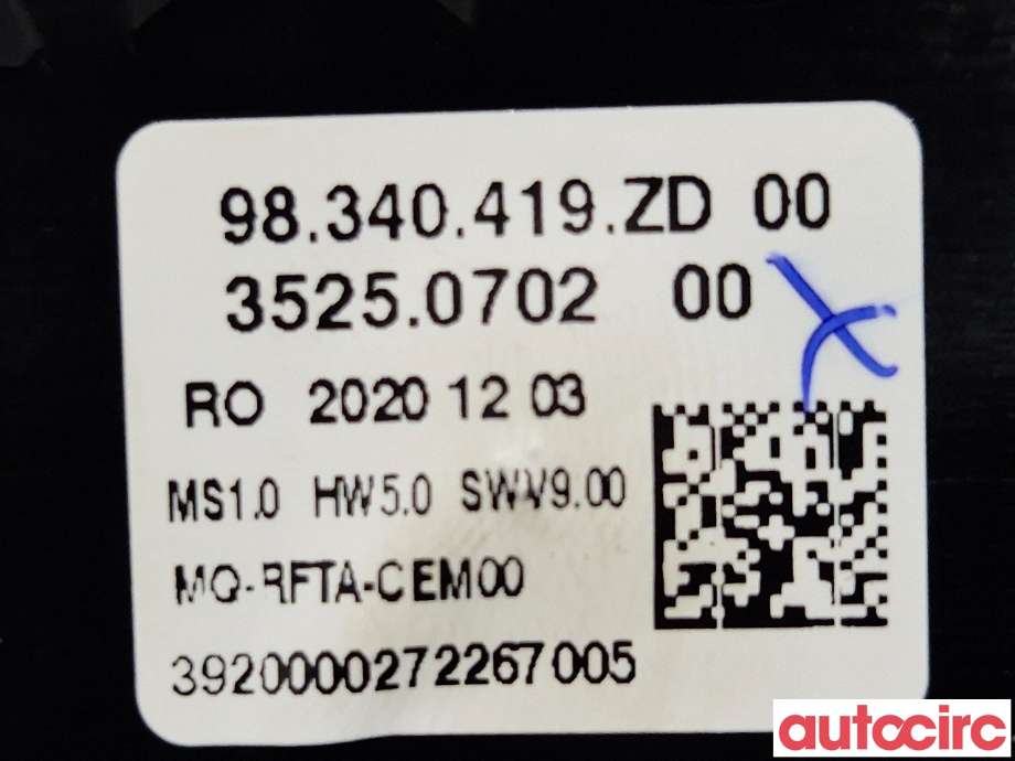 Varmeapparat betjening til Toyota Proace 2016-->> (Type II)  (TOYOTA|SU001B2019||98340419ZD)