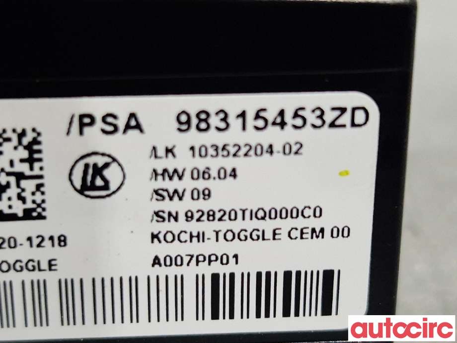 Girstang/girvelger automat til Toyota Proace 2016-->> (Type II)  (TOYOTA|98315453ZD|)