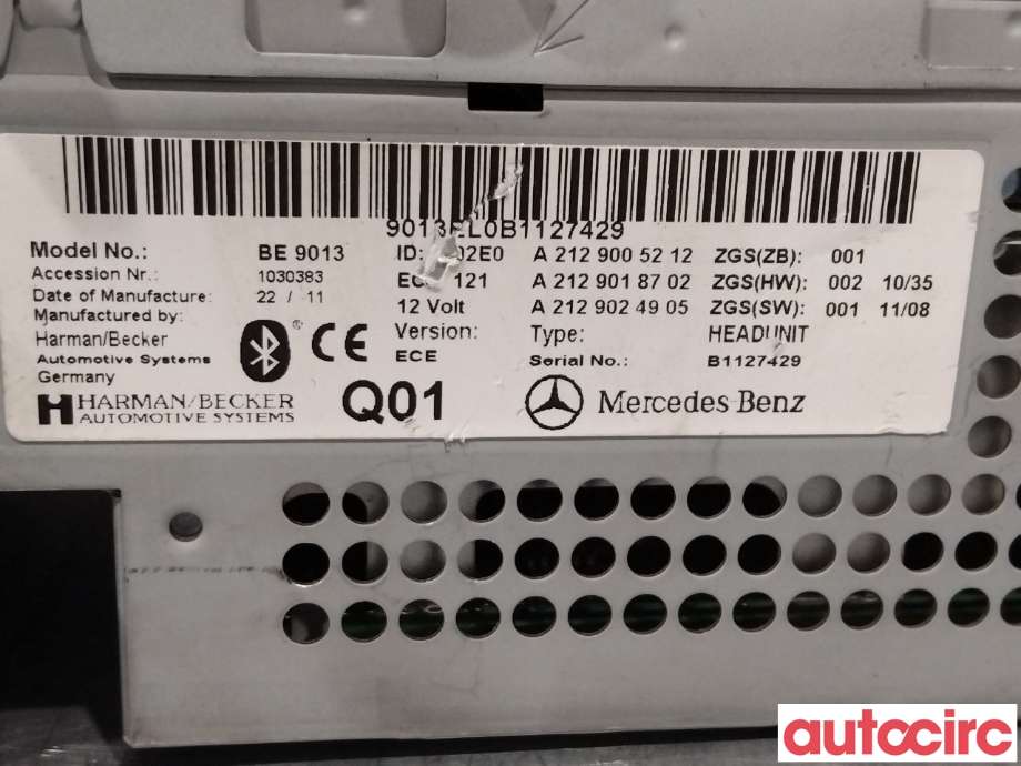 Bilstereo til Mercedes E-Klasse 2009-2013 (Fase 1) (W212) (W212) (MERCEDES|A2129005212|)