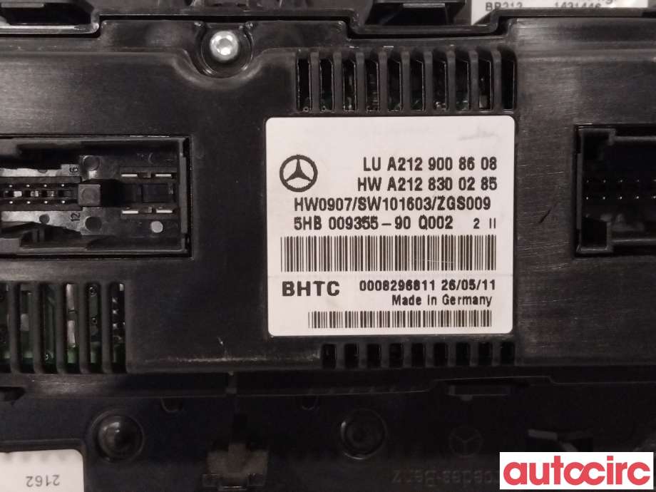 Varmeapparat betjening til Mercedes E-Klasse 2009-2013 (Fase 1) (W212) (W212) (MERCEDES|A2129008608|)