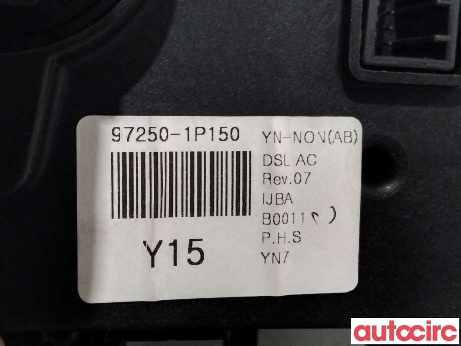 Varmeapparat betjening til Kia Venga 2010-2017  (KIA|972501P150EQ||97250-1P150)