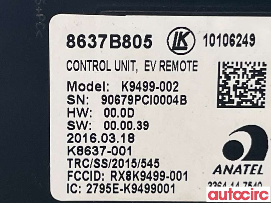 Antenne forsterker til Mitsubishi Outlander 2015-->> (Type III, Fase 2)  (MITSUBISHI|8637B818)