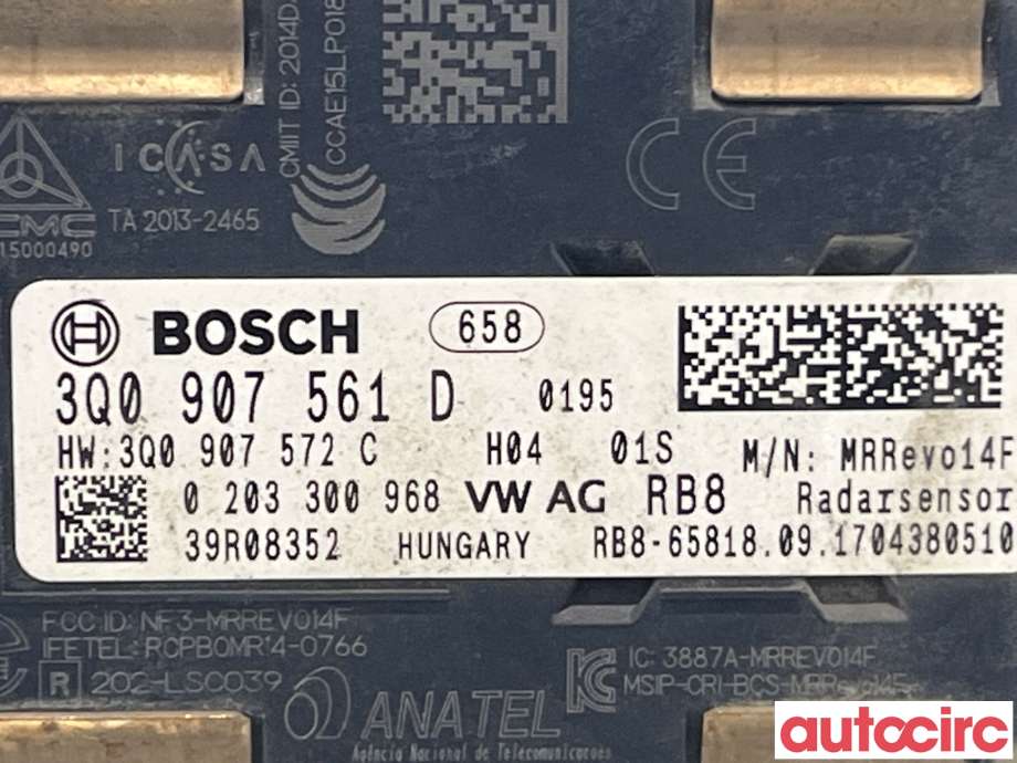 Sensor radar til VW Passat 2015-2019 (Fase 1) (B8) (B8) (VOLKSWAGEN|3Q0907561)
