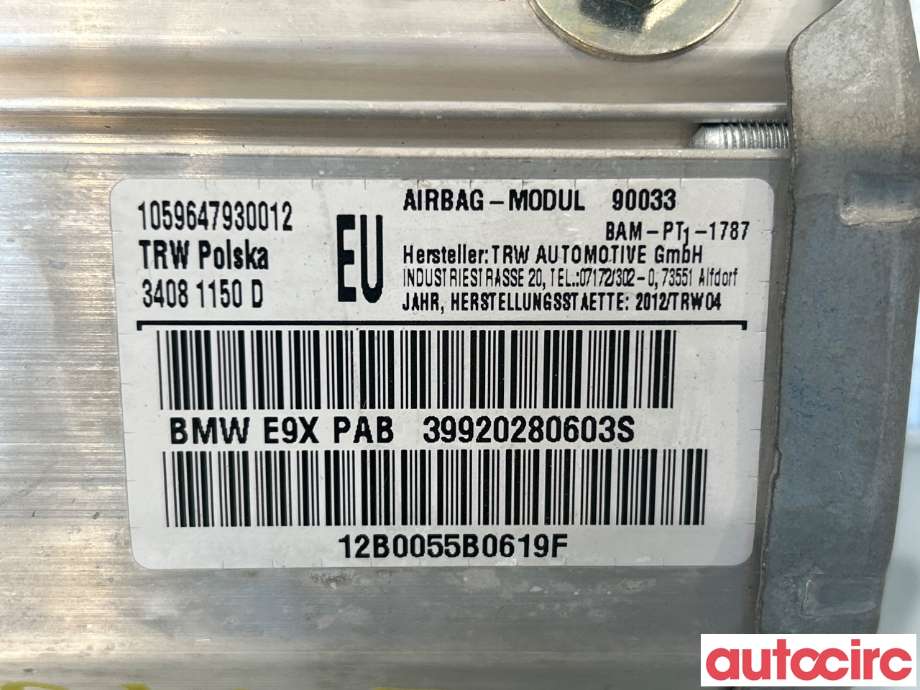 Airbag passasjer til BMW 3-Serie 2005-2011 (E90/E91/E92/E93) (E90/E91/E92/E93) (BMW|72129202806|)