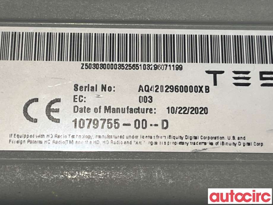 Styreenhet diverse til Tesla Model 3 2018-2023 (Fase 1) (TESLA|1079754-00-D|)