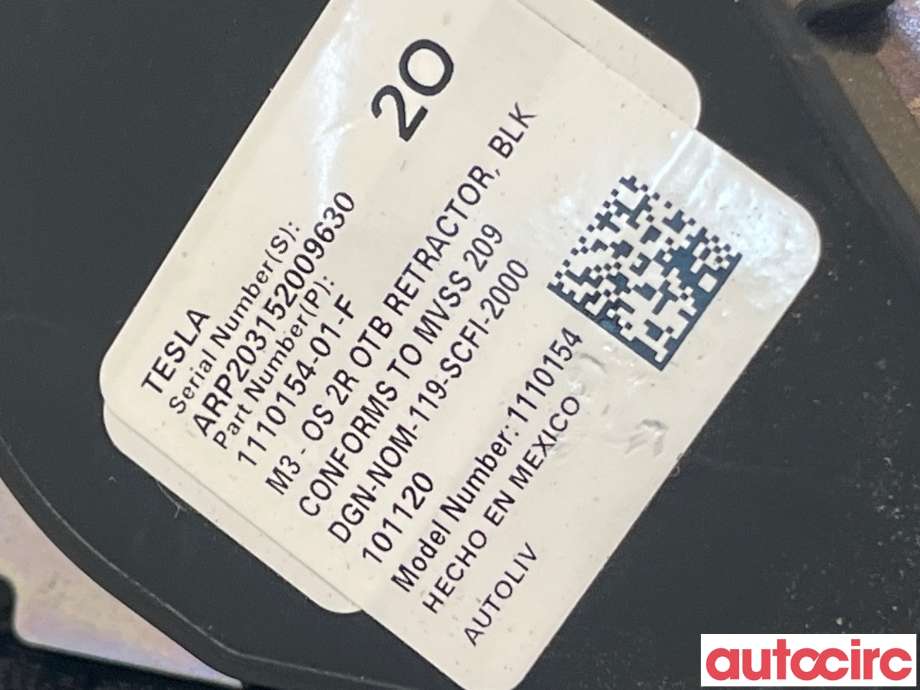 Sikkerhetsbelte bak venstre til Tesla Model 3 2018-2023 (Fase 1)  (TESLA|1110154-01-F)