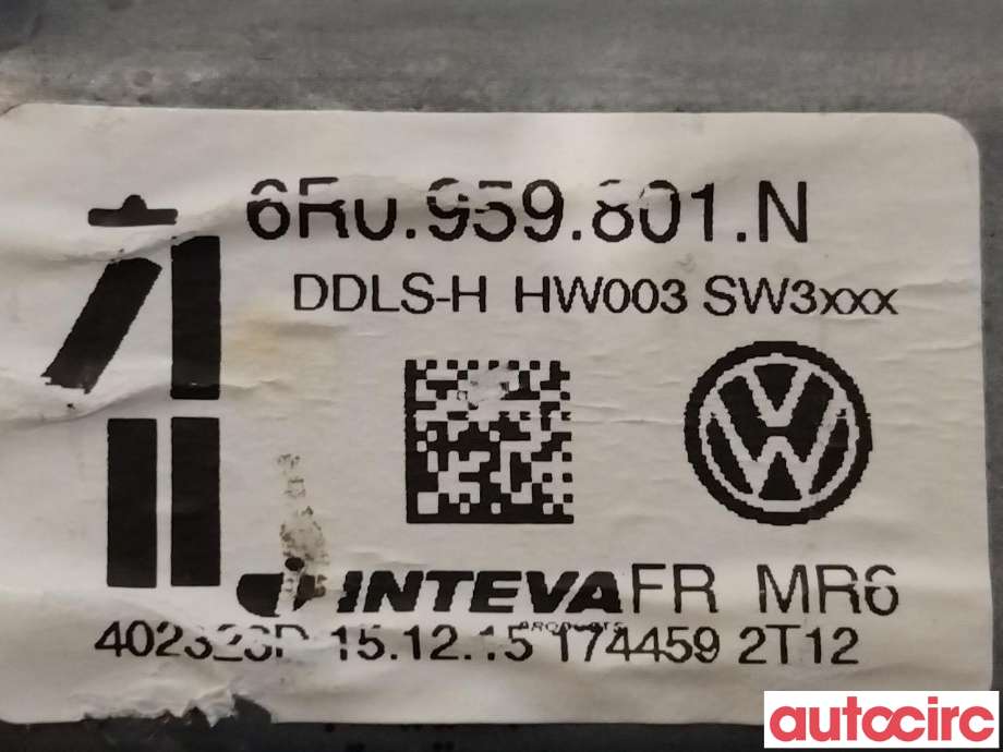 Ruteheis venstre foran til VW Amarok 2016-2022 (Type I, Fase 2)  (VOLKSWAGEN|6R0959801N)