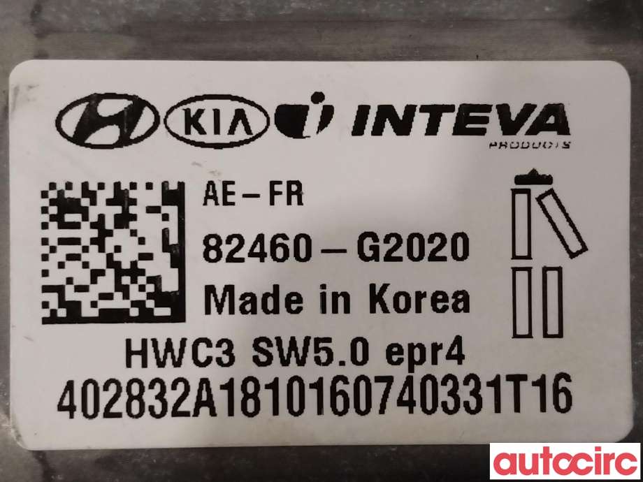Ruteheis høyre foran til Hyundai Ioniq Electric 2019-->> (Fase 2)  (HYUNDAI|82460G2020||82460-G2020)