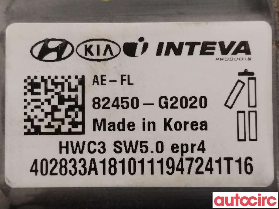 Ruteheis venstre foran til Hyundai Ioniq Electric 2019-->> (Fase 2)  (HYUNDAI|82450G2020||82450-G2020)