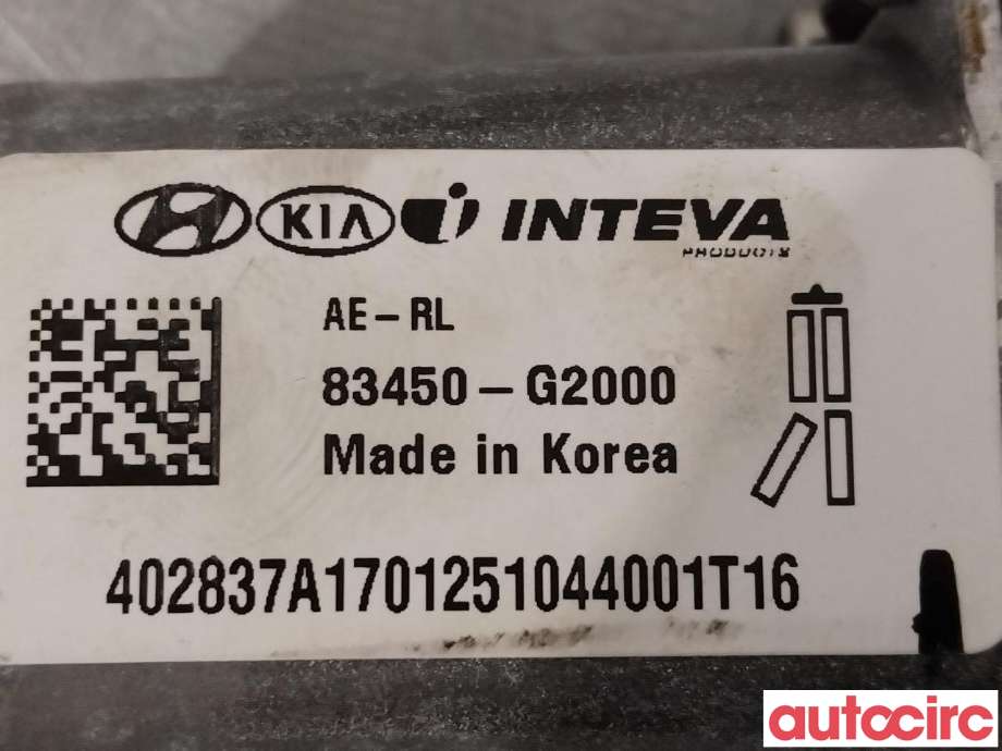 Ruteheis venstre bak til Hyundai Ioniq Electric 2016-2019 (Fase 1)  (HYUNDAI|83450G2000||83450-G2000)