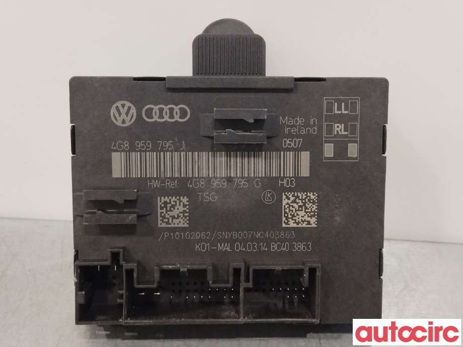 Styreenhet dør venstre foran til Audi A6 2014-2018 (Type IV, Fase 2) (C7) (C7) (AUDI|4G8959795H|4G8959795J)