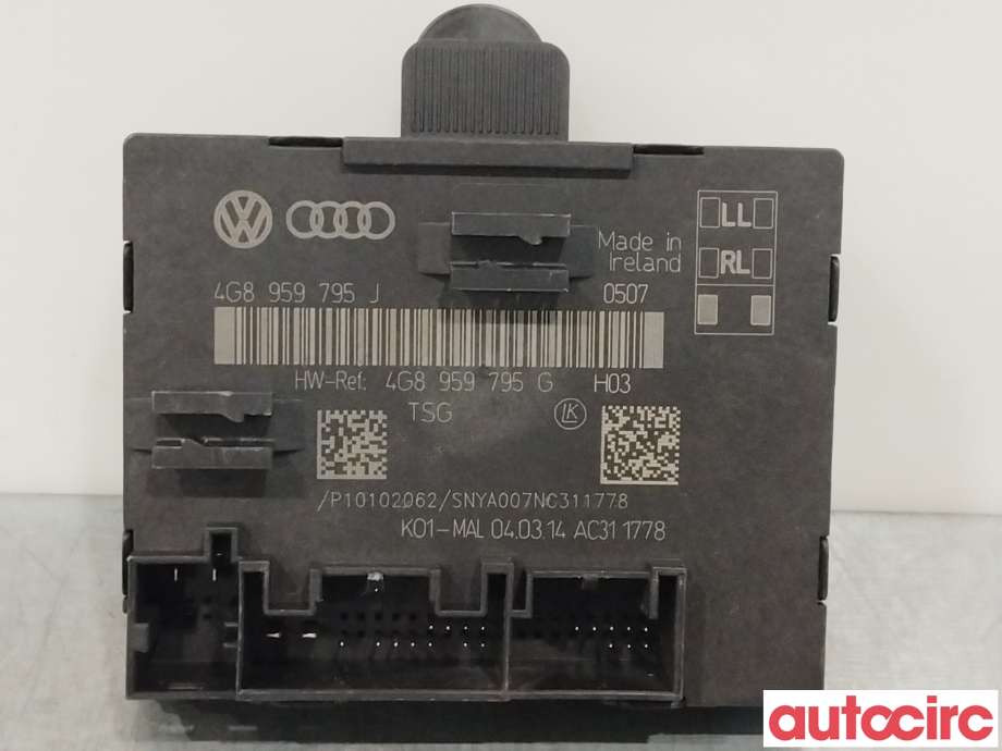 Styreenhet dør venstre foran til Audi A6 2014-2018 (Type IV, Fase 2) (C7) (C7) (AUDI|4G8959795H|4G8959795J)
