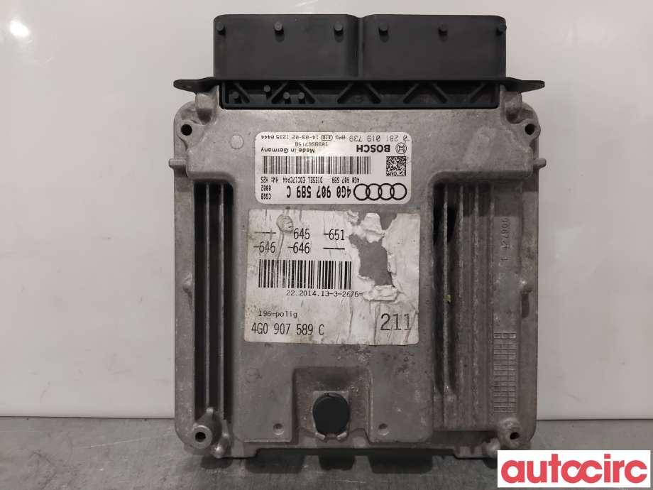 Styreenhet motor til Audi A6 2014-2018 (Type IV, Fase 2) (C7) (C7) (AUDI|4G0907589E|0281019739|4G0907589C)