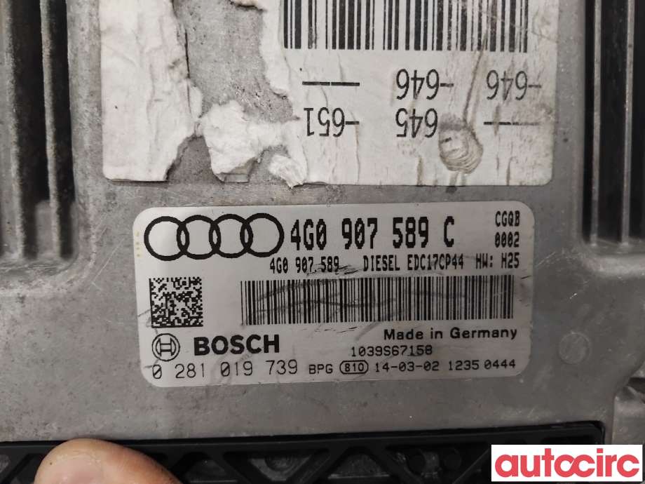 Styreenhet motor til Audi A6 2014-2018 (Type IV, Fase 2) (C7) (C7) (AUDI|4G0907589E|0281019739|4G0907589C)