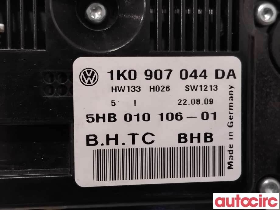 Varmeapparat betjening til VW Touran 2007-2010 (Type I, Fase 2)  (VOLKSWAGEN|1K0907044DA|5HB010106-01)