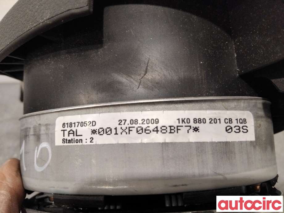 Airbag rattpute til VW Touran 2007-2010 (Type I, Fase 2)  (VOLKSWAGEN|1K0880201CB|61817052D)