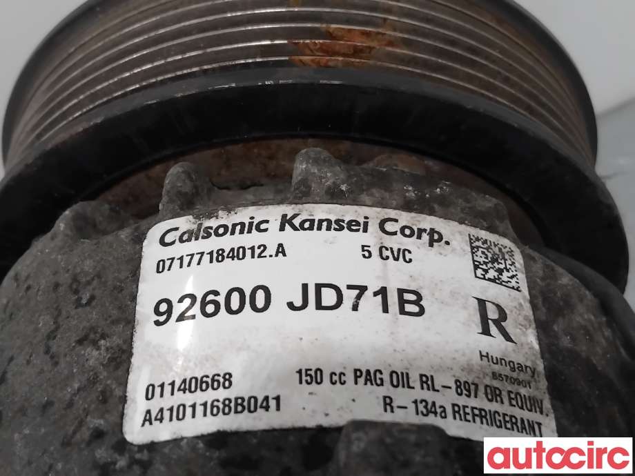 Aircondition kompressor til Nissan X-Trail 2007-2014 (T31) (T31) (NISSAN|92600JD71B|01140668)