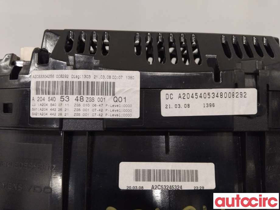 Instrumentpanel til Mercedes C-Klasse 2007-2011 (Fase 1) (W204) (W204) (MERCEDES|A2045405348|)
