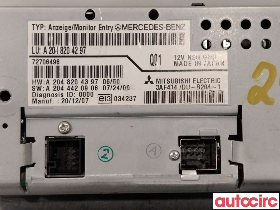 Instrument diverse til Mercedes C-Klasse 2007-2011 (Fase 1) (W204) (W204) (MERCEDES|A2048204297|)