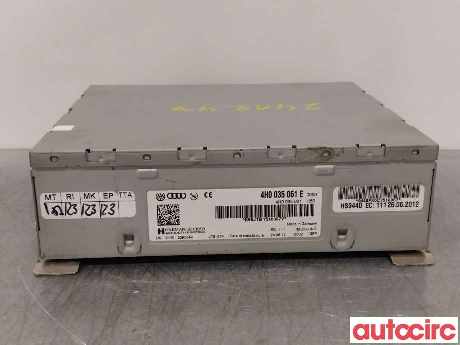 Bilstereo til Audi A8 2010-2013 (Type III, Fase 1) (AUDI|4H0035061EX|4H0035061E)