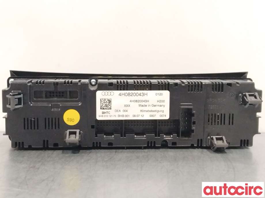 Varmeapparat betjening til Audi A8 2010-2013 (Type III, Fase 1)  (AUDI|4H0820043H)