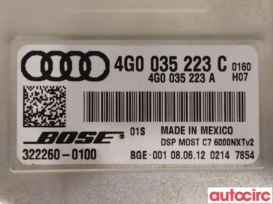 Bilstereo forsterker til Audi A8 2010-2013 (Type III, Fase 1)  (AUDI|4G0035223C)