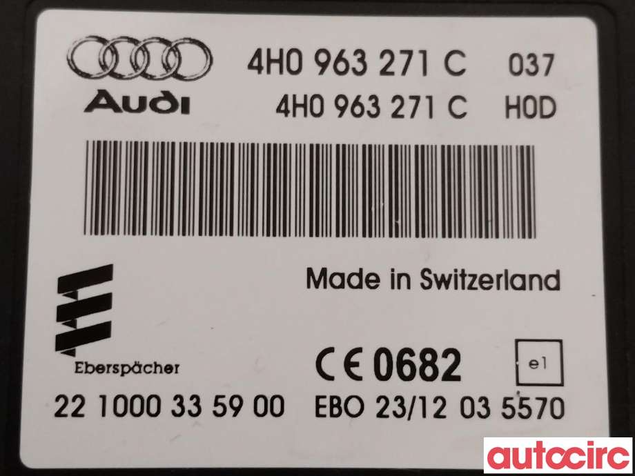 Styreenhet diverse til Audi A8 2010-2013 (Type III, Fase 1)  (AUDI|4H0963271C)